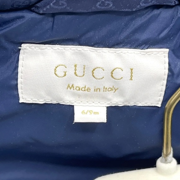 Gucci GG Kids 2011 Navy Blue Hooded Vest Size 9-12 Months GG Italy Vintage - Picture 5 of 8